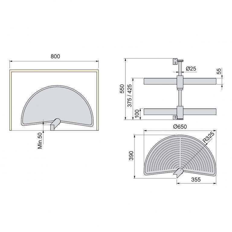 Shelvo 1/2 circle rotating trays thumbnail 6