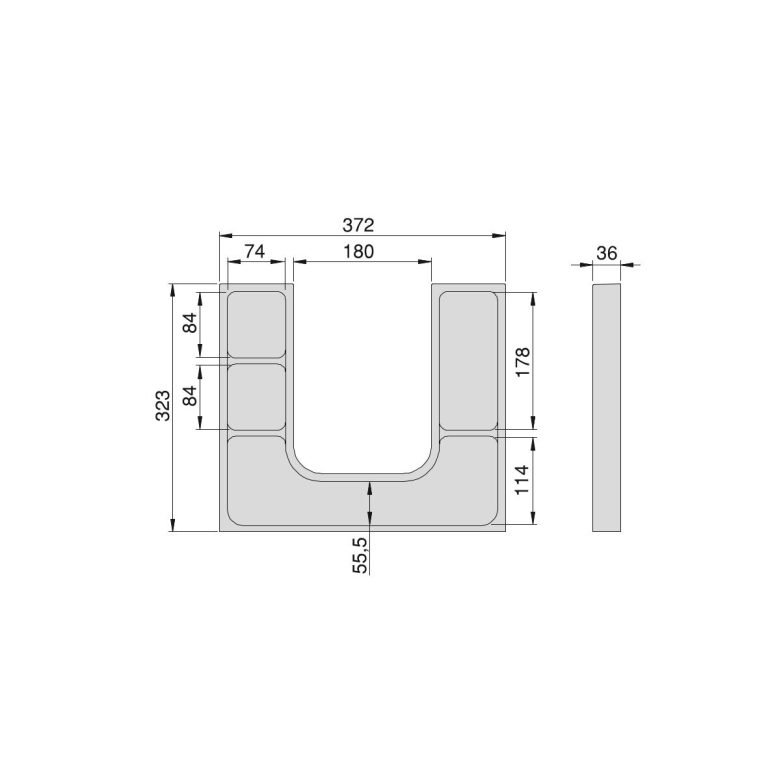 Rectangular drawer organizer with siphon saver Tidy thumbnail 2