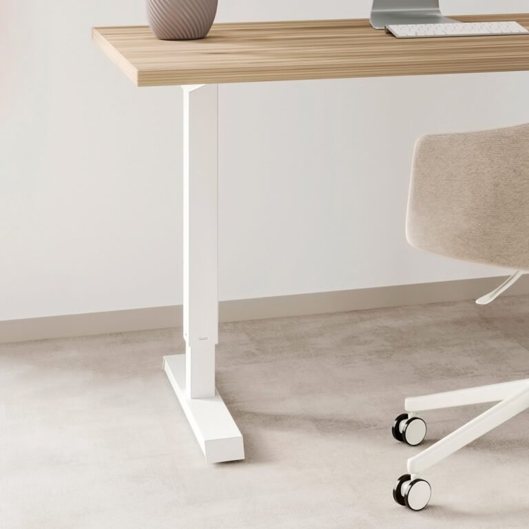 Lift Table motorised height-adjustable table, Steel, White painted thumbnail 3