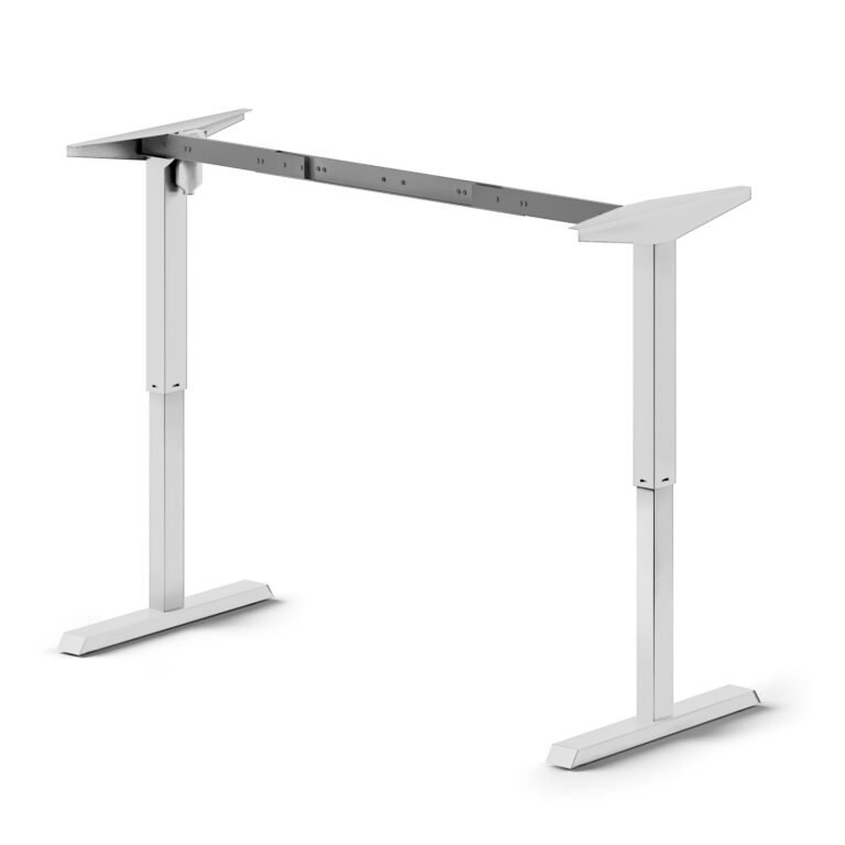 Lift Table motorised height-adjustable table, Steel, White painted